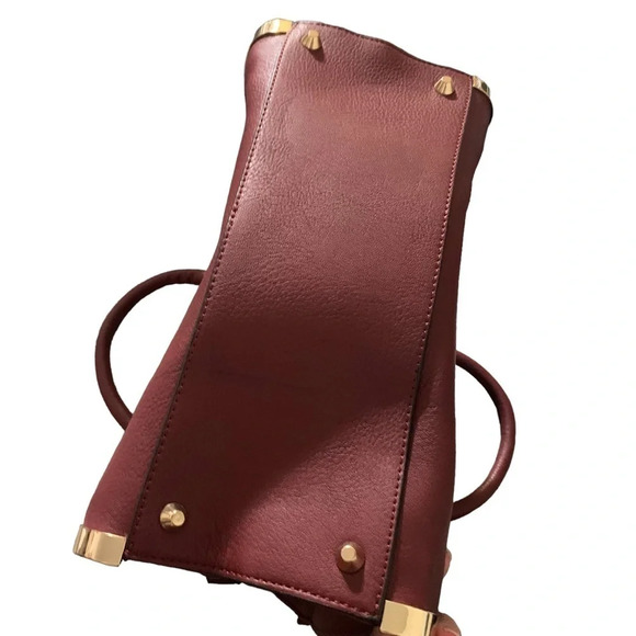 BURGUNDY satchel with crossbody strap, nwt - Picture 5 of 8